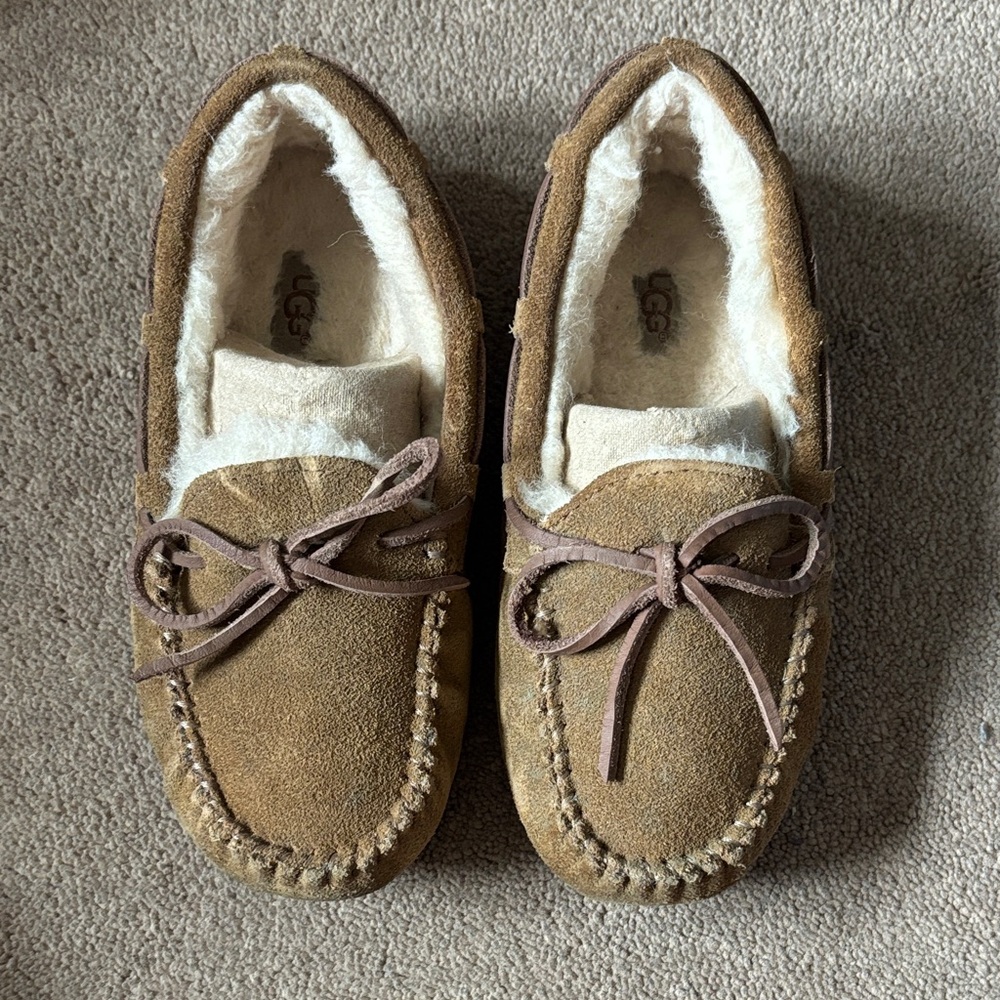 UGG Tan Suede Moccasin Slippers